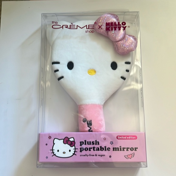 NIB the creme shop x hello kitty LE plush hello kitty portable mirror - Picture 1 of 9